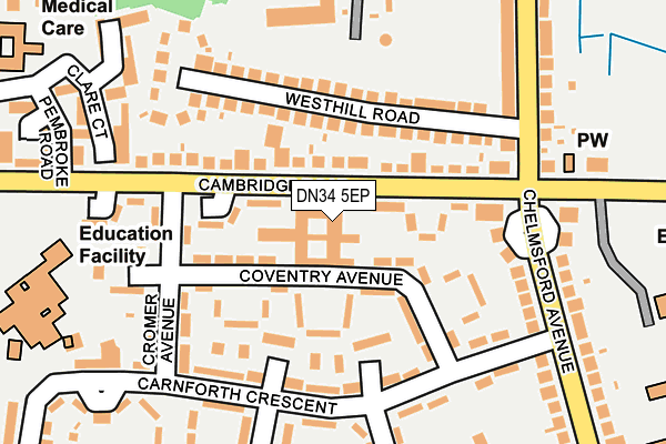 DN34 5EP map - OS OpenMap – Local (Ordnance Survey)