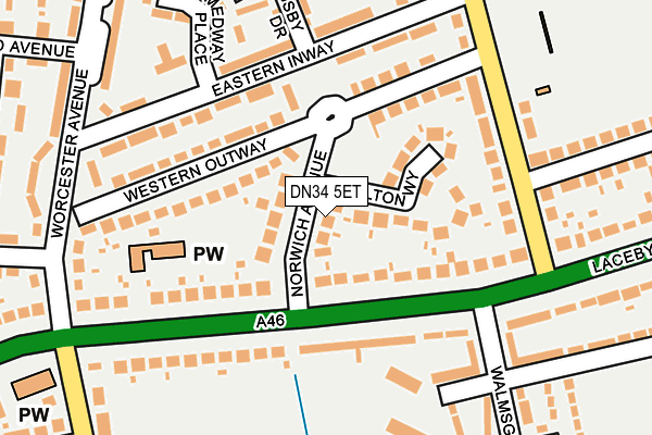 DN34 5ET map - OS OpenMap – Local (Ordnance Survey)
