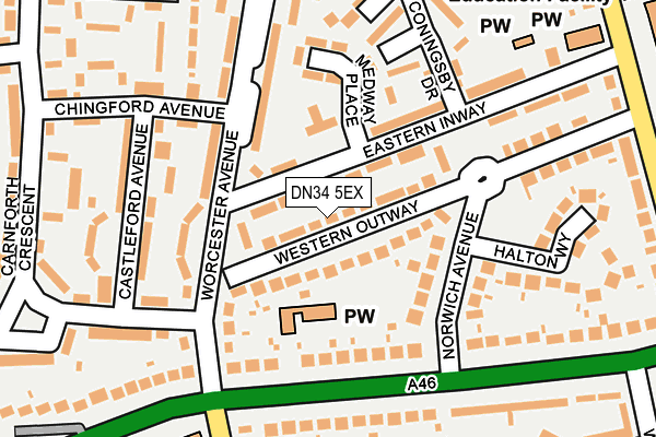 DN34 5EX map - OS OpenMap – Local (Ordnance Survey)