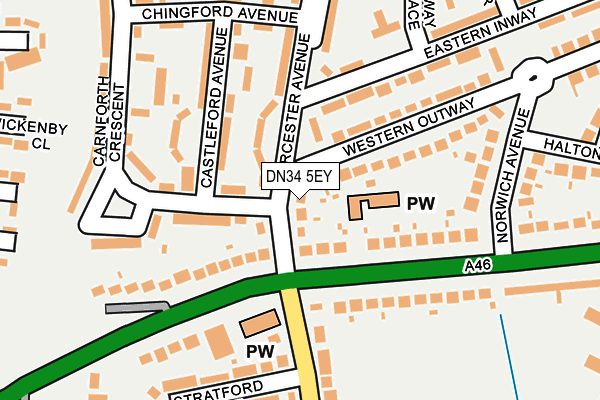 DN34 5EY map - OS OpenMap – Local (Ordnance Survey)