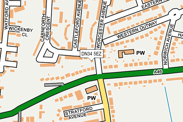 DN34 5EZ map - OS OpenMap – Local (Ordnance Survey)