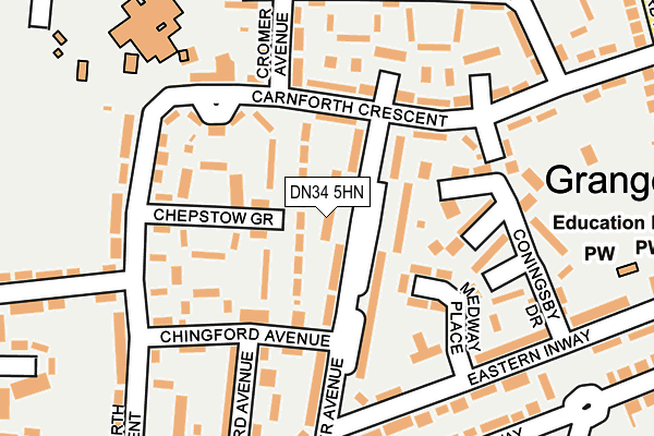 DN34 5HN map - OS OpenMap – Local (Ordnance Survey)