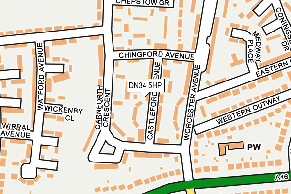 DN34 5HP map - OS OpenMap – Local (Ordnance Survey)