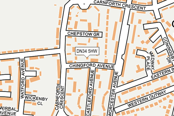 DN34 5HW map - OS OpenMap – Local (Ordnance Survey)