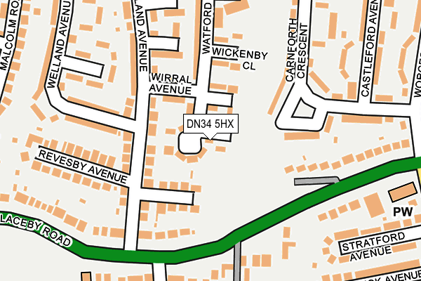 DN34 5HX map - OS OpenMap – Local (Ordnance Survey)