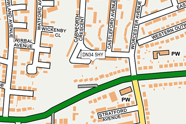 DN34 5HY map - OS OpenMap – Local (Ordnance Survey)