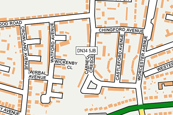 DN34 5JB map - OS OpenMap – Local (Ordnance Survey)