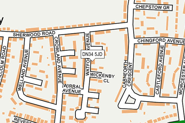 DN34 5JD map - OS OpenMap – Local (Ordnance Survey)