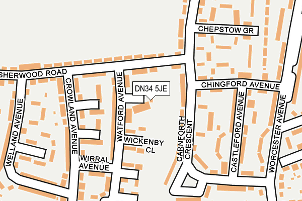 DN34 5JE map - OS OpenMap – Local (Ordnance Survey)