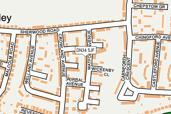 DN34 5JF map - OS OpenMap – Local (Ordnance Survey)
