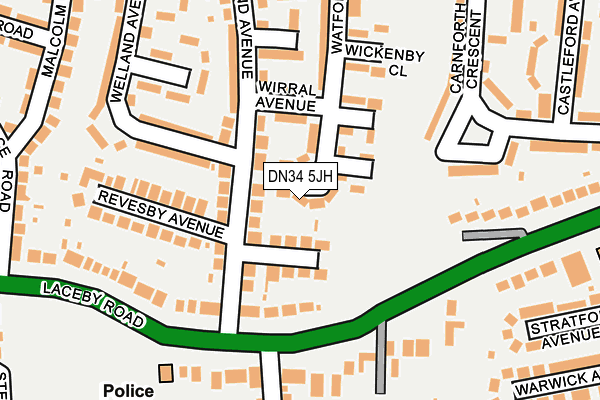 DN34 5JH map - OS OpenMap – Local (Ordnance Survey)