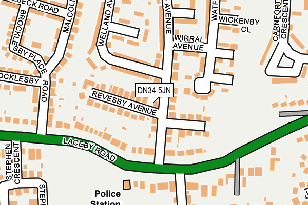 DN34 5JN map - OS OpenMap – Local (Ordnance Survey)