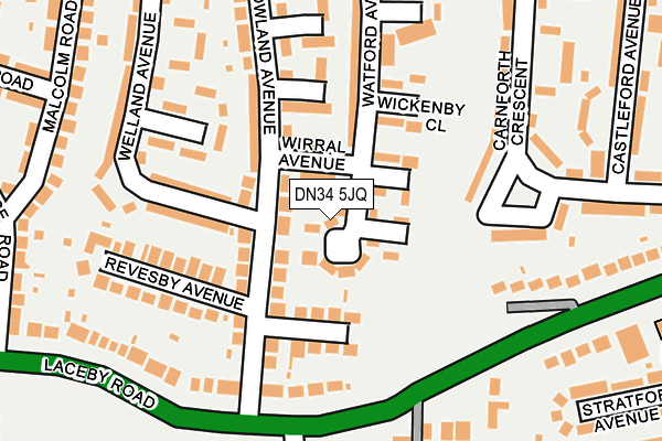 DN34 5JQ map - OS OpenMap – Local (Ordnance Survey)