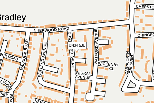 DN34 5JU map - OS OpenMap – Local (Ordnance Survey)
