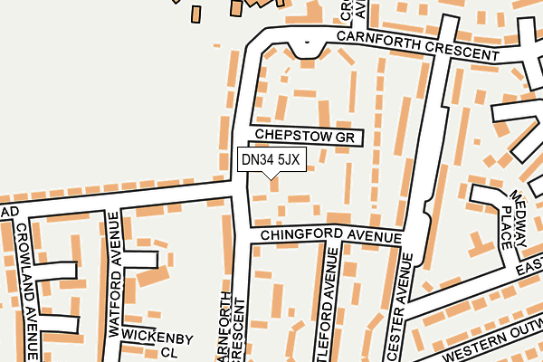 DN34 5JX map - OS OpenMap – Local (Ordnance Survey)