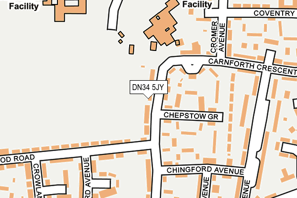 DN34 5JY map - OS OpenMap – Local (Ordnance Survey)