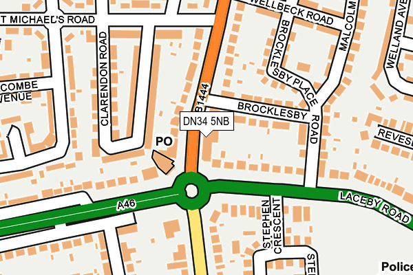 DN34 5NB map - OS OpenMap – Local (Ordnance Survey)
