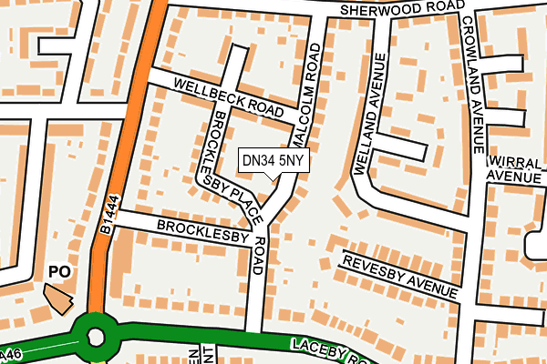 DN34 5NY map - OS OpenMap – Local (Ordnance Survey)