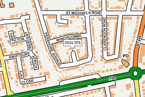 DN34 5PS map - OS OpenMap – Local (Ordnance Survey)