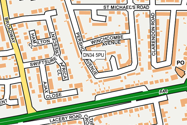 DN34 5PU map - OS OpenMap – Local (Ordnance Survey)