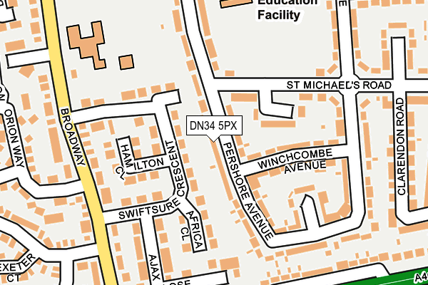 DN34 5PX map - OS OpenMap – Local (Ordnance Survey)