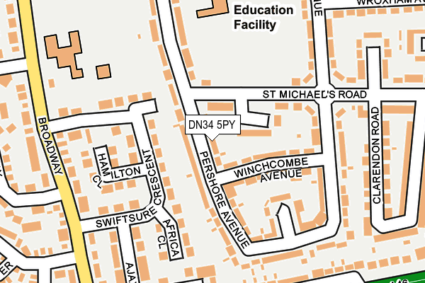 DN34 5PY map - OS OpenMap – Local (Ordnance Survey)