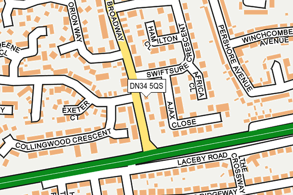 DN34 5QS map - OS OpenMap – Local (Ordnance Survey)