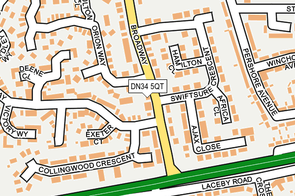 DN34 5QT map - OS OpenMap – Local (Ordnance Survey)