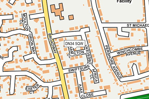 DN34 5QW map - OS OpenMap – Local (Ordnance Survey)