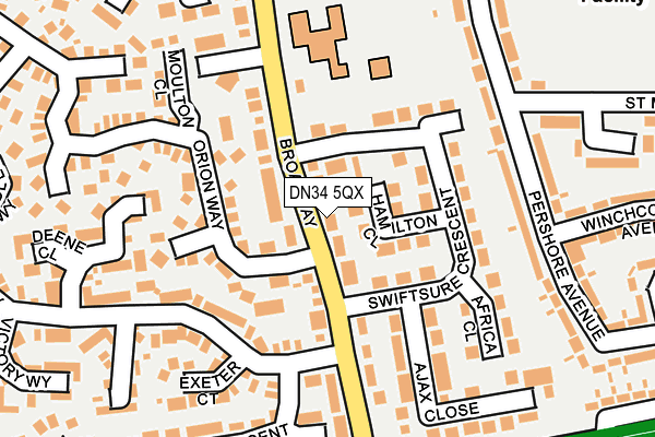 DN34 5QX map - OS OpenMap – Local (Ordnance Survey)