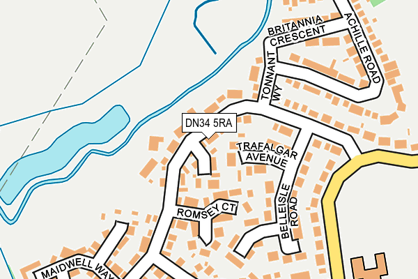 DN34 5RA map - OS OpenMap – Local (Ordnance Survey)
