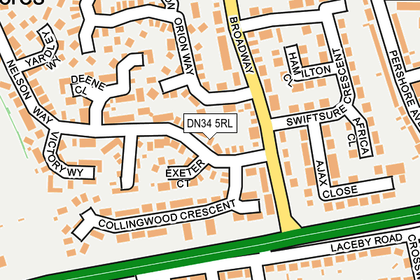 DN34 5RL map - OS OpenMap – Local (Ordnance Survey)