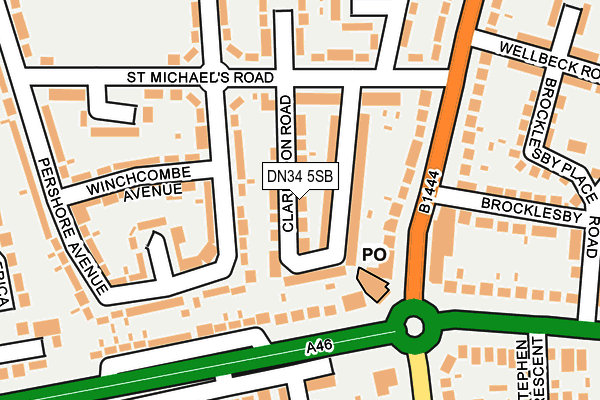 DN34 5SB map - OS OpenMap – Local (Ordnance Survey)