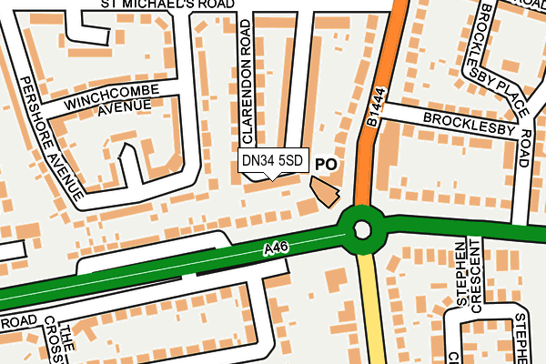 DN34 5SD map - OS OpenMap – Local (Ordnance Survey)