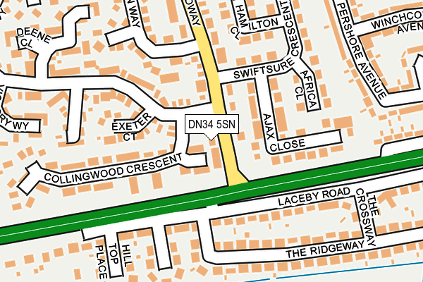 DN34 5SN map - OS OpenMap – Local (Ordnance Survey)