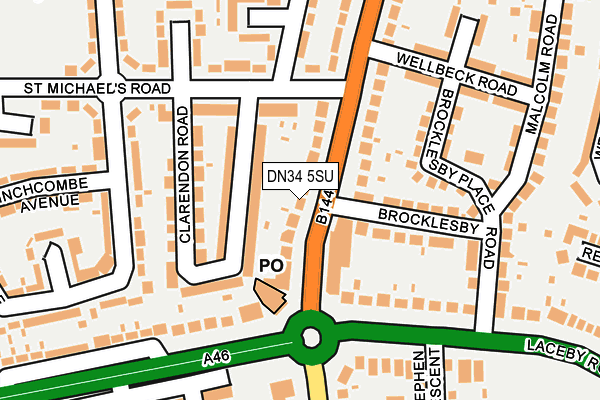 DN34 5SU map - OS OpenMap – Local (Ordnance Survey)