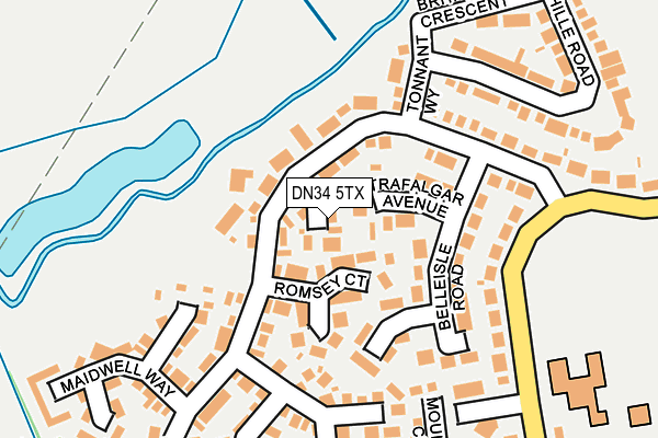 DN34 5TX map - OS OpenMap – Local (Ordnance Survey)