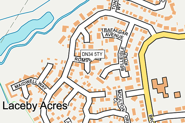 DN34 5TY map - OS OpenMap – Local (Ordnance Survey)