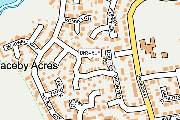 DN34 5UF map - OS OpenMap – Local (Ordnance Survey)
