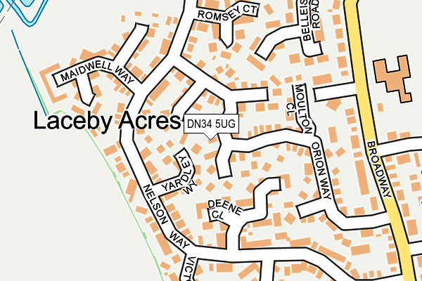DN34 5UG map - OS OpenMap – Local (Ordnance Survey)