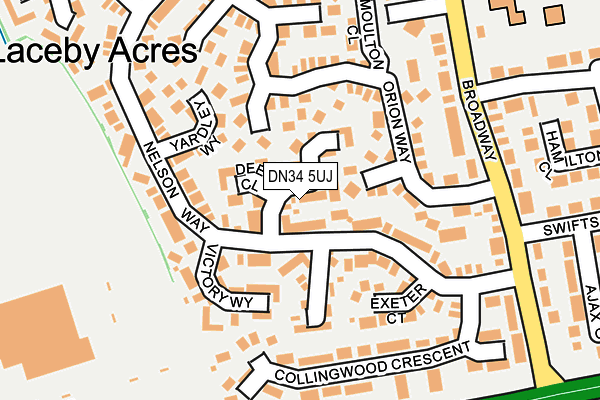 DN34 5UJ map - OS OpenMap – Local (Ordnance Survey)