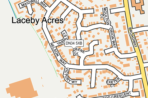 DN34 5XB map - OS OpenMap – Local (Ordnance Survey)
