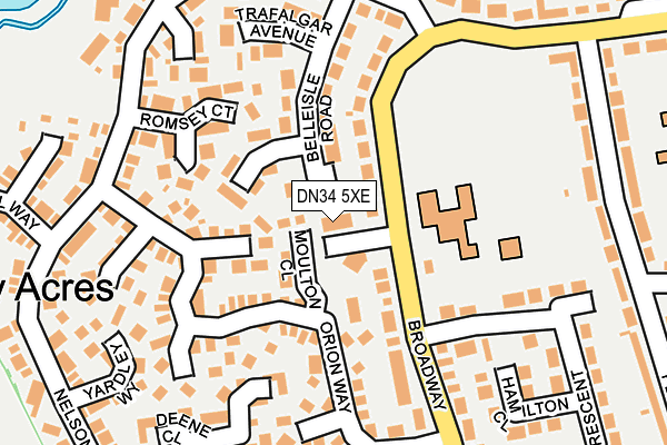 DN34 5XE map - OS OpenMap – Local (Ordnance Survey)