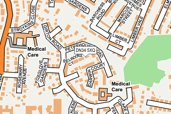 DN34 5XQ map - OS OpenMap – Local (Ordnance Survey)