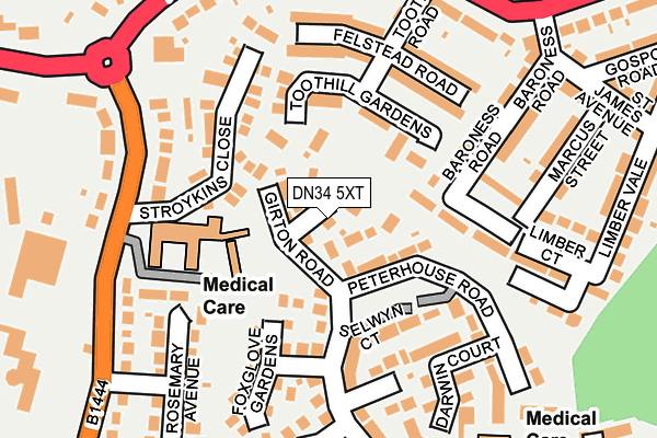 DN34 5XT map - OS OpenMap – Local (Ordnance Survey)