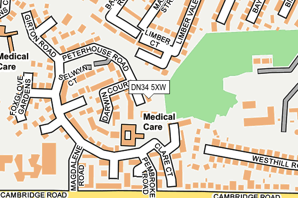 DN34 5XW map - OS OpenMap – Local (Ordnance Survey)