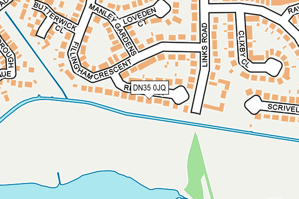 DN35 0JQ map - OS OpenMap – Local (Ordnance Survey)