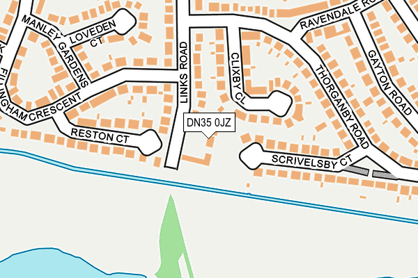 DN35 0JZ map - OS OpenMap – Local (Ordnance Survey)
