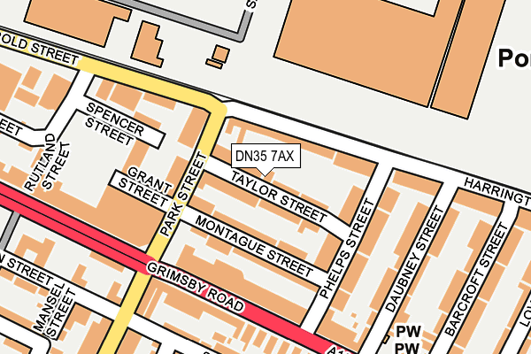 DN35 7AX map - OS OpenMap – Local (Ordnance Survey)