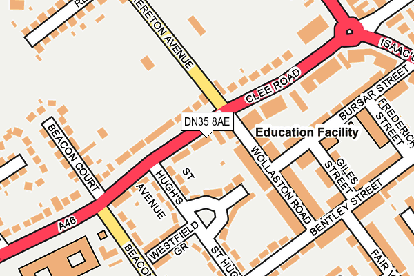 DN35 8AE map - OS OpenMap – Local (Ordnance Survey)
